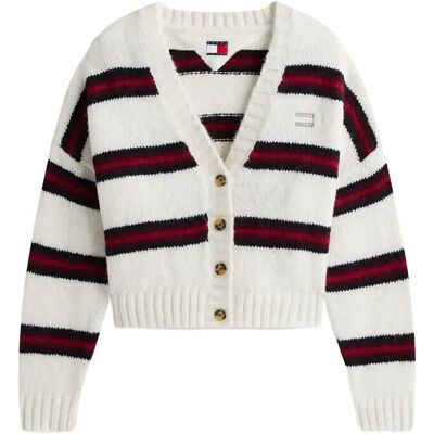 Tommy Jeans Tjw Badge Stripe Fluff Cardi Ext XL ANCIENT WHITE / STRIPE XL Tommy Jeans Tjw Badge Stripe Fluff Cardi Ext XL ANCIENT WHITE / STRIPE XL