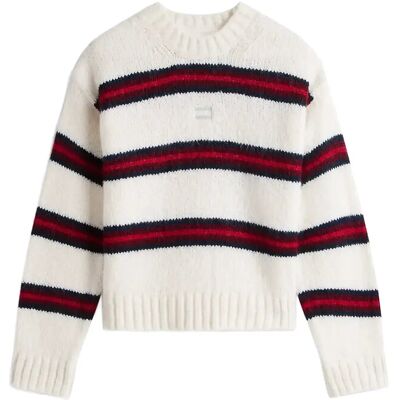 Tommy Jeans Tjw Badge Stripe Fluffy Sweater XL ANCIENT WHITE / STRIPE XL Tommy Jeans Tjw Badge Stripe Fluffy Sweater XL ANCIENT WHITE / STRIPE XL