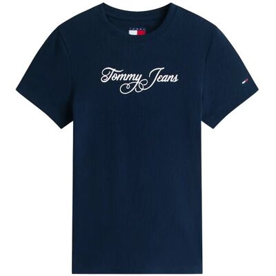 Tommy Jeans Tjw Slim Ess Logo 1 Rib Tee Ext XXS DARK NIGHT NAVY XXS Tommy Jeans Tjw Slim Ess Logo 1 Rib Tee Ext XXS DARK NIGHT NAVY XXS