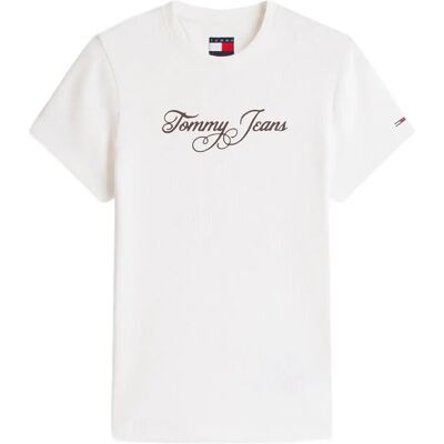 Tommy Jeans Tjw Slim Ess Logo 1 Rib Tee Ext XL ECRU XL Tommy Jeans Tjw Slim Ess Logo 1 Rib Tee Ext XL ECRU XL