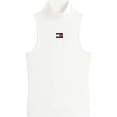 Tommy Jeans Tjw Slim Sh Badge Rib Tank L ECRU L Tommy Jeans Tjw Slim Sh Badge Rib Tank L ECRU L