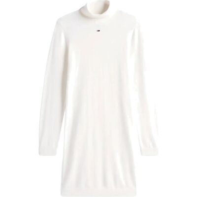 Tommy Jeans Tjw Ess Turtleneck Sweater Dress M ANCIENT WHITE M Tommy Jeans Tjw Ess Turtleneck Sweater Dress M ANCIENT WHITE M