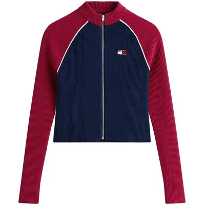 Tommy Jeans Tjw Colorblock Zip Thru Cardigan XL DARK NIGHT NAVY XL Tommy Jeans Tjw Colorblock Zip Thru Cardigan XL DARK NIGHT NAVY XL
