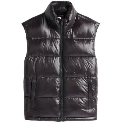Tommy Jeans Tjw Essential Puffer Vest Shiny S BLACK S Tommy Jeans Tjw Essential Puffer Vest Shiny S BLACK S
