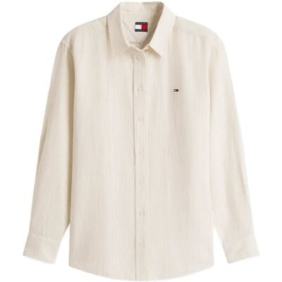 Tommy Jeans Tjw Rlx Linen Shirt XL WHITE CLAY STRIPE XL Tommy Jeans Tjw Rlx Linen Shirt XL WHITE CLAY STRIPE XL