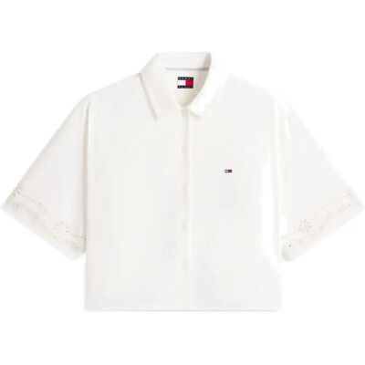 Tommy Jeans Tjw Broderie Linen Shirt XL ANCIENT WHITE XL Tommy Jeans Tjw Broderie Linen Shirt XL ANCIENT WHITE XL