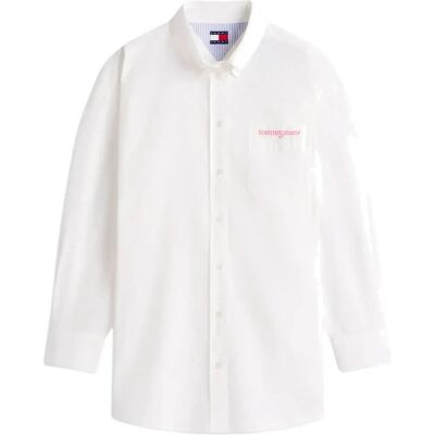 Tommy Jeans Tjw Ovs Poplin Shirt XL ECRU XL Tommy Jeans Tjw Ovs Poplin Shirt XL ECRU XL