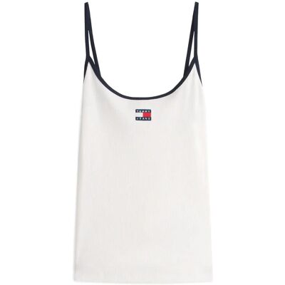 Tommy Jeans Tjw Slim Badge Strappy Top XL ECRU XL Tommy Jeans Tjw Slim Badge Strappy Top XL ECRU XL