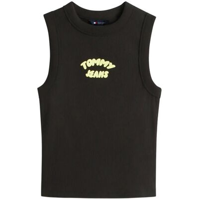 Tommy Jeans Tjw Slim Sh Tj Bubble Tank L BLACK L Tommy Jeans Tjw Slim Sh Tj Bubble Tank L BLACK L
