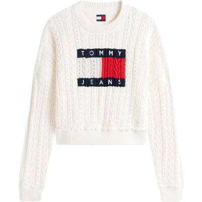 Tommy Jeans Tjw Gmd Cable Flag Sweater XL ANCIENT WHITE XL Tommy Jeans Tjw Gmd Cable Flag Sweater XL ANCIENT WHITE XL