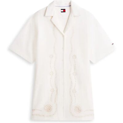 Tommy Jeans Tjw Linnen Broderie Shirt Dress XL ANCIENT WHITE XL Tommy Jeans Tjw Linnen Broderie Shirt Dress XL ANCIENT WHITE XL
