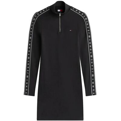 Tommy Jeans Tjw 1/4Zip Tape Dress XL BLACK XL Tommy Jeans Tjw 1/4Zip Tape Dress XL BLACK XL