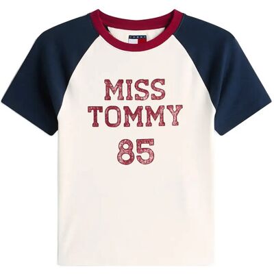 Tommy Jeans Tjw Slim Sh Miss Tommy Ss Tee XL ANCIENT WHITE XL Tommy Jeans Tjw Slim Sh Miss Tommy Ss Tee XL ANCIENT WHITE XL