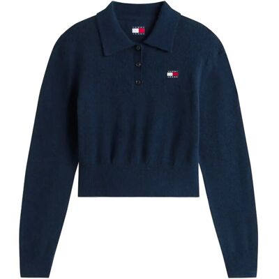 Tommy Jeans Tjw Fluffy Polo Sweater XL DARK NIGHT NAVY XL Tommy Jeans Tjw Fluffy Polo Sweater XL DARK NIGHT NAVY XL