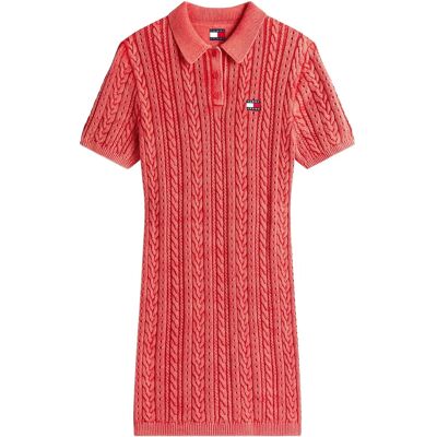 Tommy Jeans Tjw Gmd Cable Sweater Polo Dress XL RED ALERT XL Tommy Jeans Tjw Gmd Cable Sweater Polo Dress XL RED ALERT XL