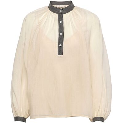 Tory Burch Tie-Sleeve Tunic Top 34 FRENCH CREAM 34 Tory Burch Tie-Sleeve Tunic Top 34 FRENCH CREAM 34