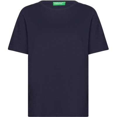 Benetton M Marinblå T-shirt med Runt Halslinje - T-shirt Benetton M Marinblå T-shirt med Runt Halslinje - T-shirt