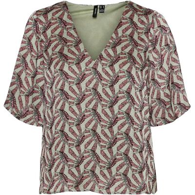 Vero Moda Vmzelda 2/4 V-Neck Top Wvn Lcs XS DESERT SAGE XS Vero Moda Vmzelda 2/4 V-Neck Top Wvn Lcs XS DESERT SAGE XS