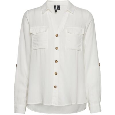 Vero Moda Vmbumpy L/S Shirt New Wvn Noos XS SNOW WHITE XS Vero Moda Vmbumpy L/S Shirt New Wvn Noos XS SNOW WHITE XS