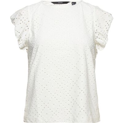 Vero Moda Vmtassa Sl Frill Top Noos XL SNOW WHITE XL Vero Moda Vmtassa Sl Frill Top Noos XL SNOW WHITE XL