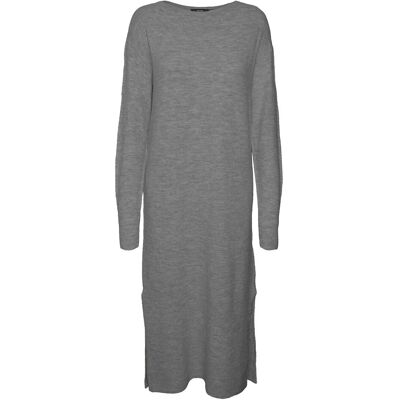 Vero Moda Vmlefile Ls Boatneck Calf Dress Noos XS MEDIUM GREY MELANGE XS Vero Moda Vmlefile Ls Boatneck Calf Dress Noos XS MEDIUM GREY MELANGE XS