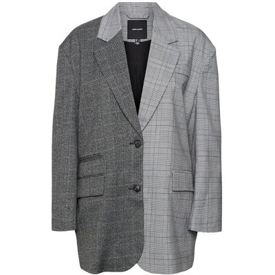 Vero Moda Vmmila Ls Oversized Check Blazer 38 DARK GREY 38 Vero Moda Vmmila Ls Oversized Check Blazer 38 DARK GREY 38