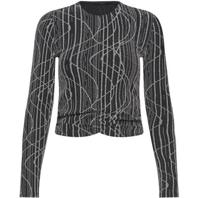 Vero Moda Vmkanz Sibe Ls Short Top Jrs XS BLACK XS Vero Moda Vmkanz Sibe Ls Short Top Jrs XS BLACK XS