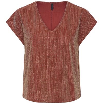Vero Moda Vmelma S/S V-Neck Top Jrs Btq XS RED OCHRE XS Vero Moda Vmelma S/S V-Neck Top Jrs Btq XS RED OCHRE XS