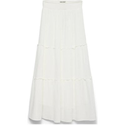 Vero Moda Awkeeley Hw Long Skirt Noos XL SNOW WHITE XL Vero Moda Awkeeley Hw Long Skirt Noos XL SNOW WHITE XL