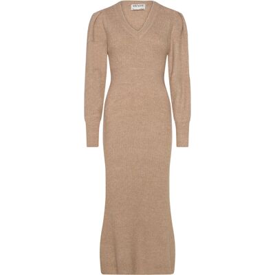 Vero Moda Vmangalina Ls V-Neck 7/8 Knit Dress Vma L SILVER MINK L Vero Moda Vmangalina Ls V-Neck 7/8 Knit Dress Vma L SILVER MINK L