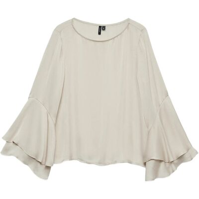 Vero Moda Vmliva Ls Wide Sleeve Top Wvn Ga XS PUMICE STONE XS Vero Moda Vmliva Ls Wide Sleeve Top Wvn Ga XS PUMICE STONE XS