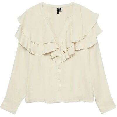 Vero Moda Vmlizzi Ls Flounce Top Wvn Ga XS BIRCH XS Vero Moda Vmlizzi Ls Flounce Top Wvn Ga XS BIRCH XS