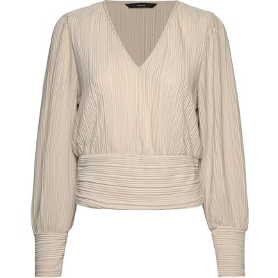 Vero Moda Vmaurora Ls V-Neck Top Jrs Ga XS PUMICE STONE XS Vero Moda Vmaurora Ls V-Neck Top Jrs Ga XS PUMICE STONE XS