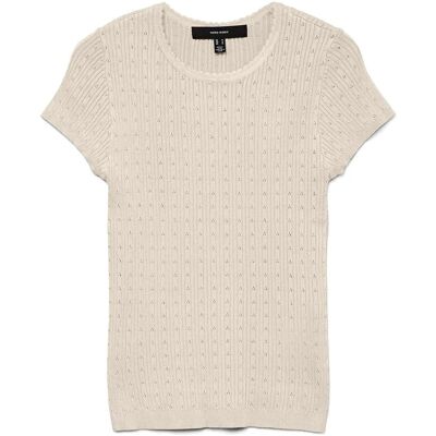 Vero Moda Vmsilje C/S O-Neck Pointelle Pull Noos XS BIRCH XS Vero Moda Vmsilje C/S O-Neck Pointelle Pull Noos XS BIRCH XS