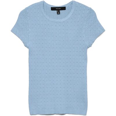Vero Moda Vmsilje C/S O-Neck Pointelle Pull Noos M CASHMERE BLUE M Vero Moda Vmsilje C/S O-Neck Pointelle Pull Noos M CASHMERE BLUE M