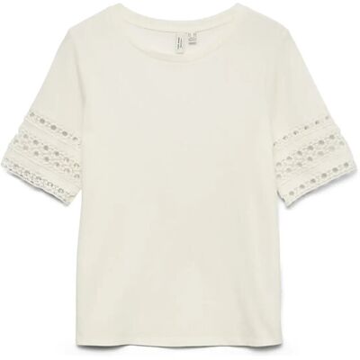 Vero Moda Vmivacy 2/4 O-Neck Top Jrs Btq XS SNOW WHITE XS Vero Moda Vmivacy 2/4 O-Neck Top Jrs Btq XS SNOW WHITE XS