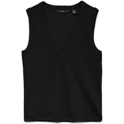 Vero Moda Vmchloe Sl Deep V-Neck Top Jrs Noos S BLACK S Vero Moda Vmchloe Sl Deep V-Neck Top Jrs Noos S BLACK S