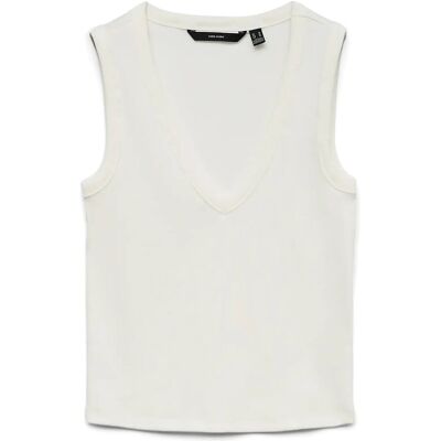 Vero Moda Vmchloe Sl Deep V-Neck Top Jrs Noos S SNOW WHITE S Vero Moda Vmchloe Sl Deep V-Neck Top Jrs Noos S SNOW WHITE S