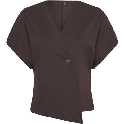 Vero Moda Vmsmilla Sonja Ss V-Neck Top Exp XL CHOCOLATE TORTE XL Vero Moda Vmsmilla Sonja Ss V-Neck Top Exp XL CHOCOLATE TORTE XL