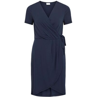 Vila Vinayeli S/S Knee Wrap Dress/Su - Noos XS NAVY BLAZER XS Vila Vinayeli S/S Knee Wrap Dress/Su - Noos XS NAVY BLAZER XS