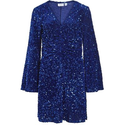 Vila Vibarina Wide Sleeve Glitter Dress XS NAVY BLAZER XS Vila Vibarina Wide Sleeve Glitter Dress XS NAVY BLAZER XS