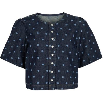 Vila Vipal 2/4 Dot Denim Top 34 DARK BLUE DENIM 34 Vila Vipal 2/4 Dot Denim Top 34 DARK BLUE DENIM 34