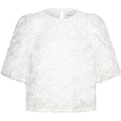 Vila Viglory S/S O-Neck Top/Dc/Ka 44 SNOW WHITE 44 Vila Viglory S/S O-Neck Top/Dc/Ka 44 SNOW WHITE 44