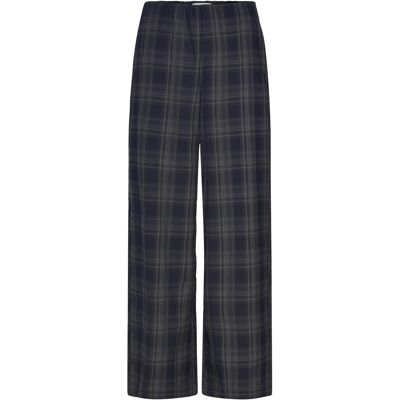 Vila Visina Hw Wide Check Pants 42 NAVY BLAZER 42 Vila Visina Hw Wide Check Pants 42 NAVY BLAZER 42