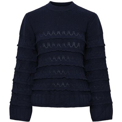 Yastimu Ls Knit Pullover S NAVY BLAZER S Yastimu Ls Knit Pullover S NAVY BLAZER S