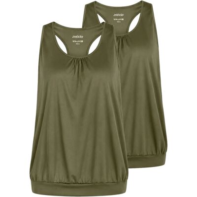 ZEBDIA Women Sports Top 2-Pack XXL ARMY XXL ZEBDIA Women Sports Top 2-Pack XXL ARMY XXL