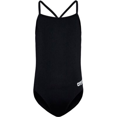 Arena Girl's Team Swimsuit Challenge Solid 152 BLACK-WHITE 152 Arena Girl's Team Swimsuit Challenge Solid 152 BLACK-WHITE 152