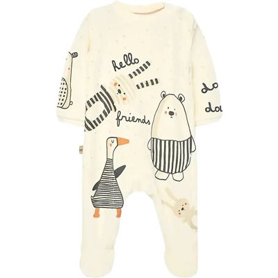 Boboli Velour Play Suit For Baby -Bci 92 OFF WHITE 92 Boboli Velour Play Suit For Baby -Bci 92 OFF WHITE 92