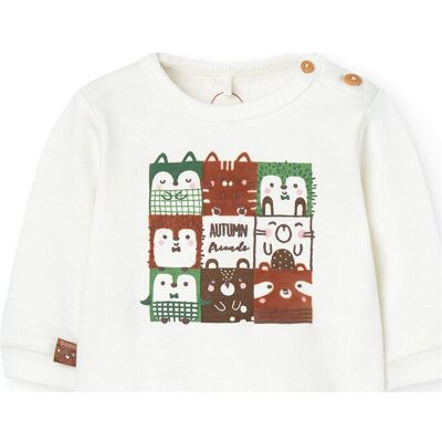 Boboli Fleece Sweatshirt For Baby Boy -Bci 56 OFF WHITE 56 Boboli Fleece Sweatshirt For Baby Boy -Bci 56 OFF WHITE 56