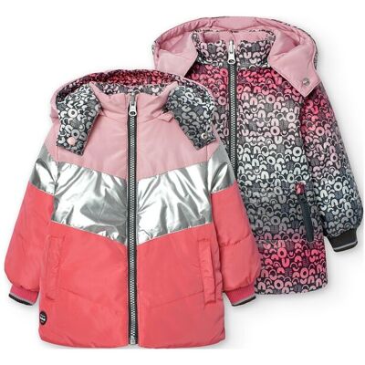 Boboli Reversible Parka For Baby Girl 80 FLAMINGO 80 Boboli Reversible Parka For Baby Girl 80 FLAMINGO 80